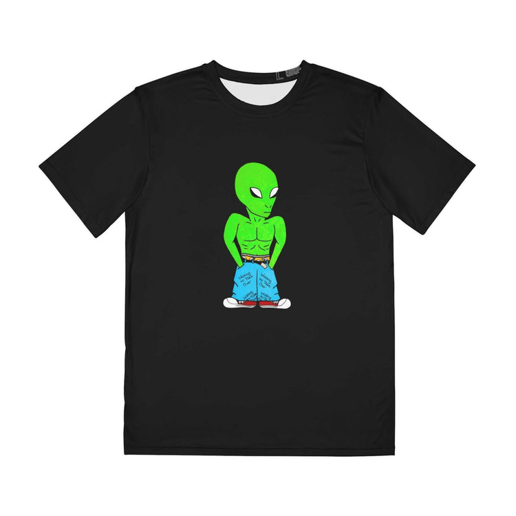 Colorful alien cartoon T-shirt made in the USA with durable polyester and comfort