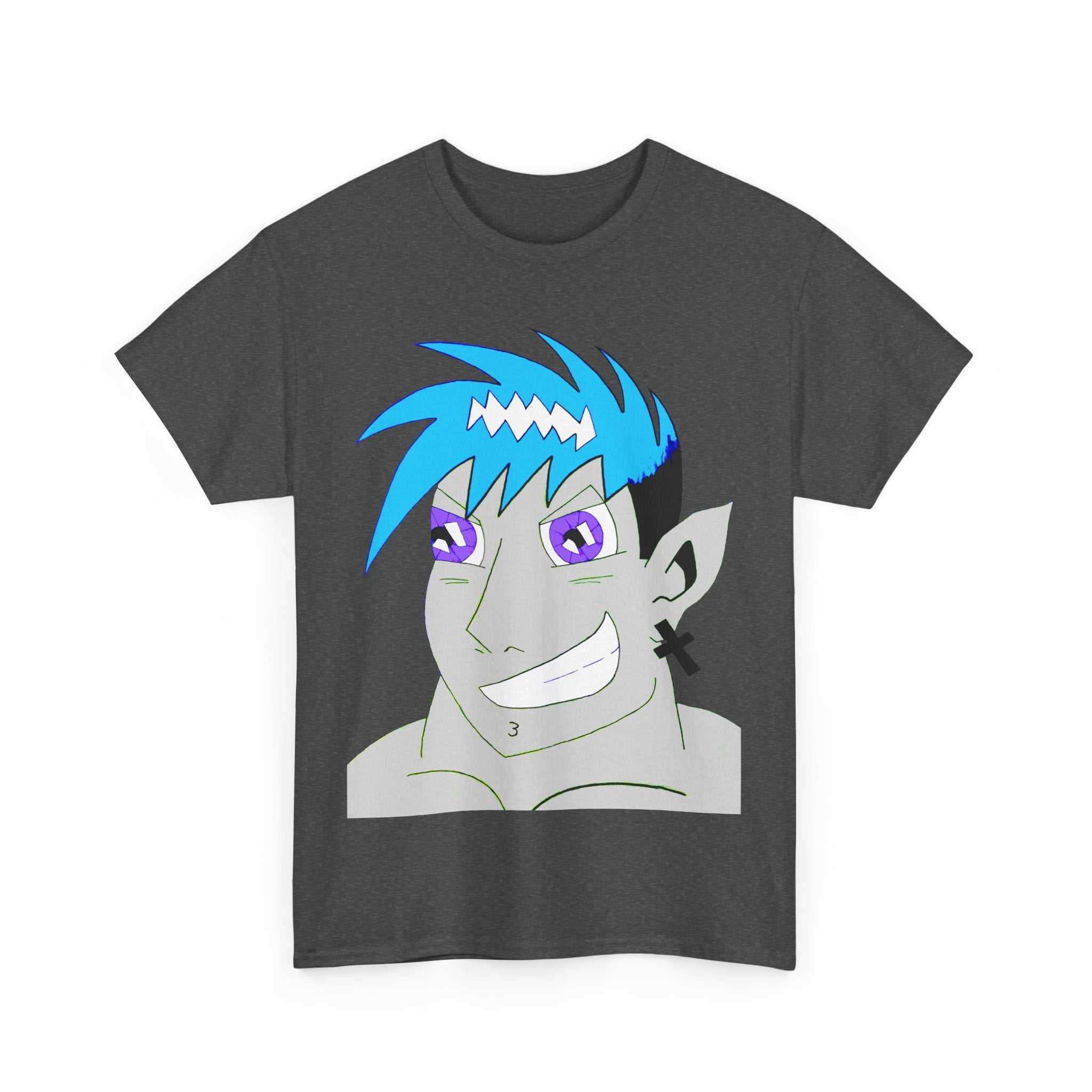 Anime-inspired unisex heavy cotton tee featuring a cool character design on vibrant, breathable fabric.