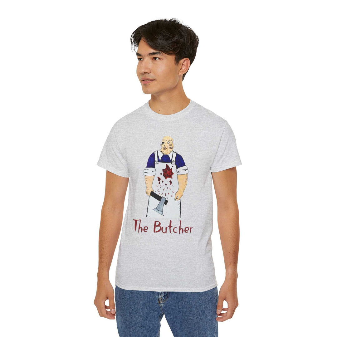 The Butcher Graphic Tee — Horror Meat Cleaver T-Shirt