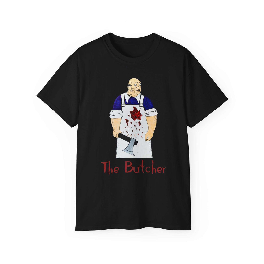 The Butcher Graphic Tee — Horror Meat Cleaver T-Shirt
