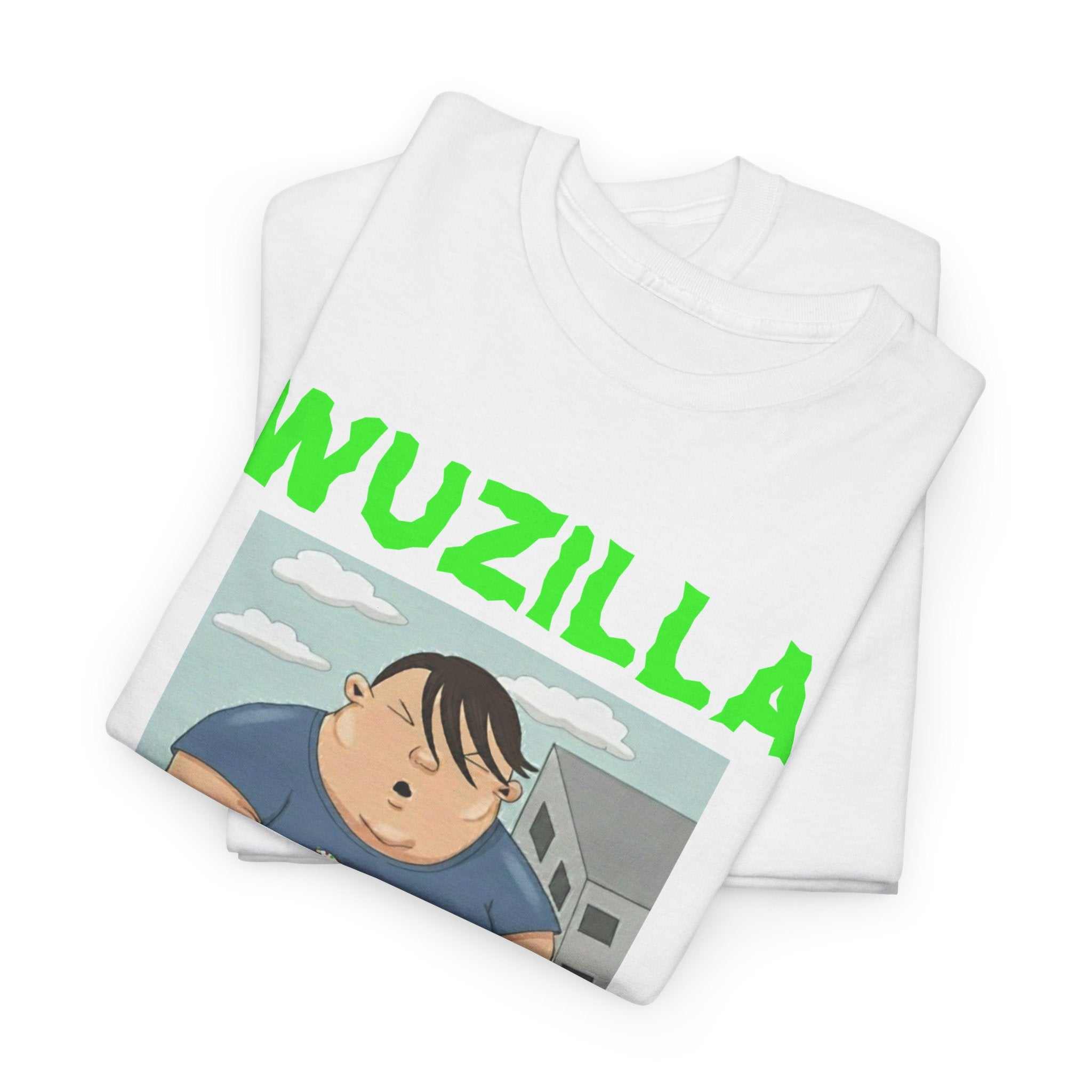 Cartoon monster boy eating ice cream graphic on unisex t-shirt