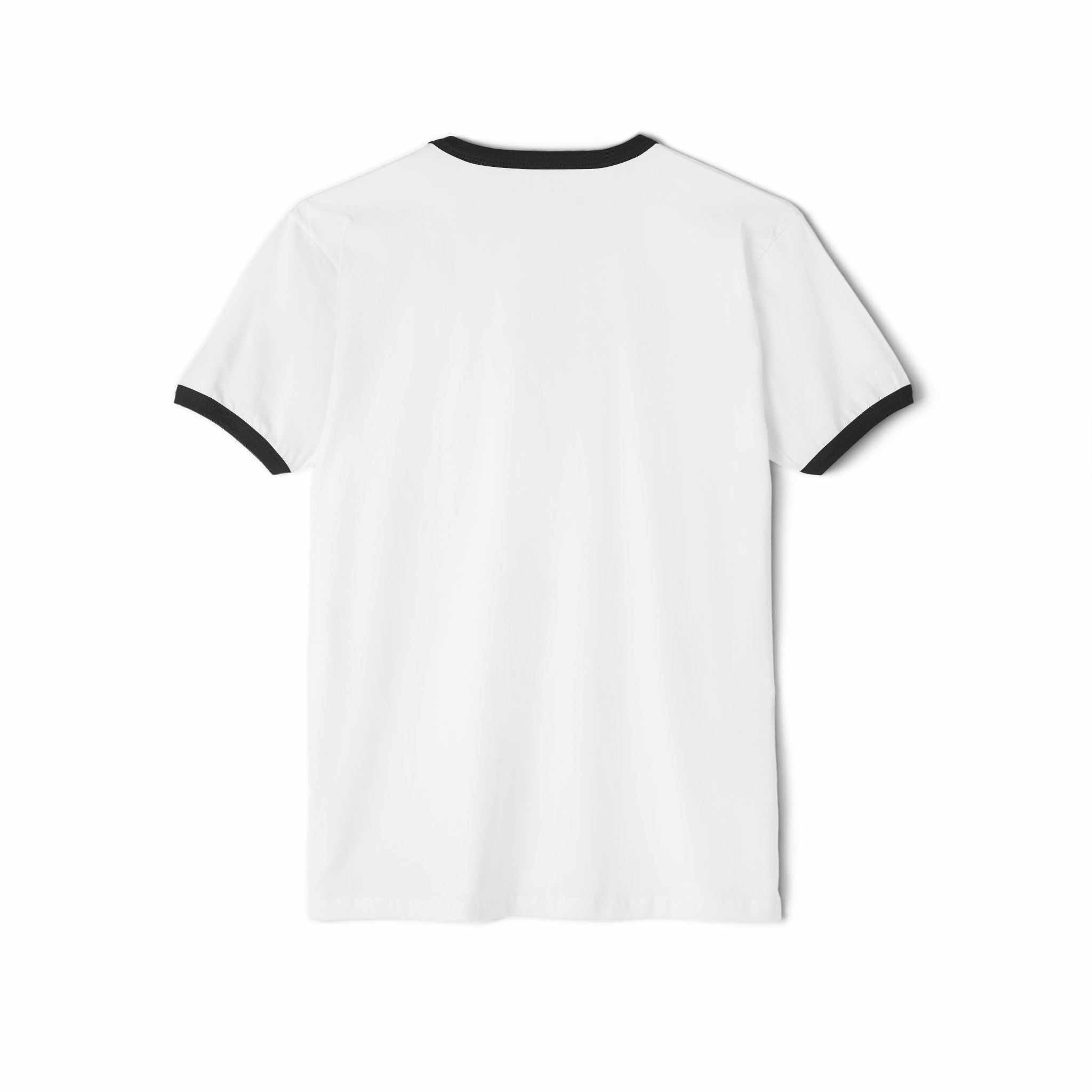 Bearded guy cartoon enjoying pizza and soda on a late-night snacks T-shirt with contrast collar and sleeve bands