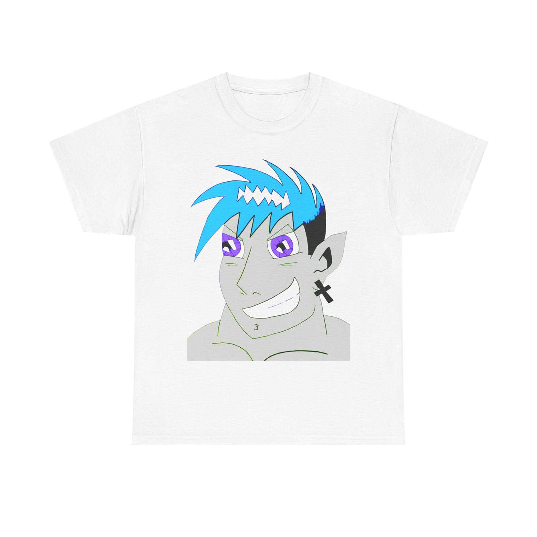 Anime-inspired unisex heavy cotton tee featuring a cool character design on vibrant, breathable fabric.