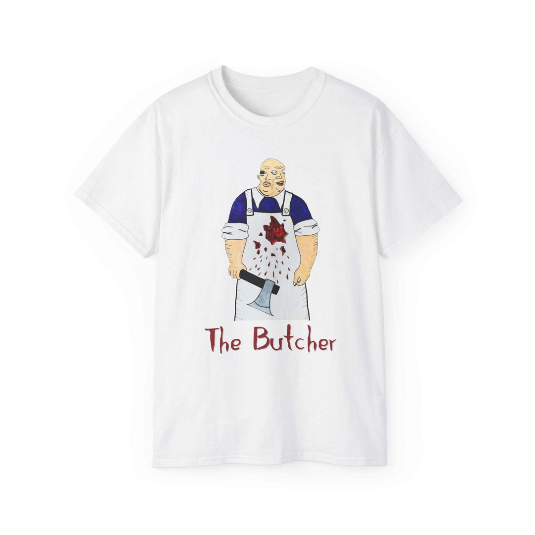 The Butcher Graphic Tee — Horror Meat Cleaver T-Shirt
