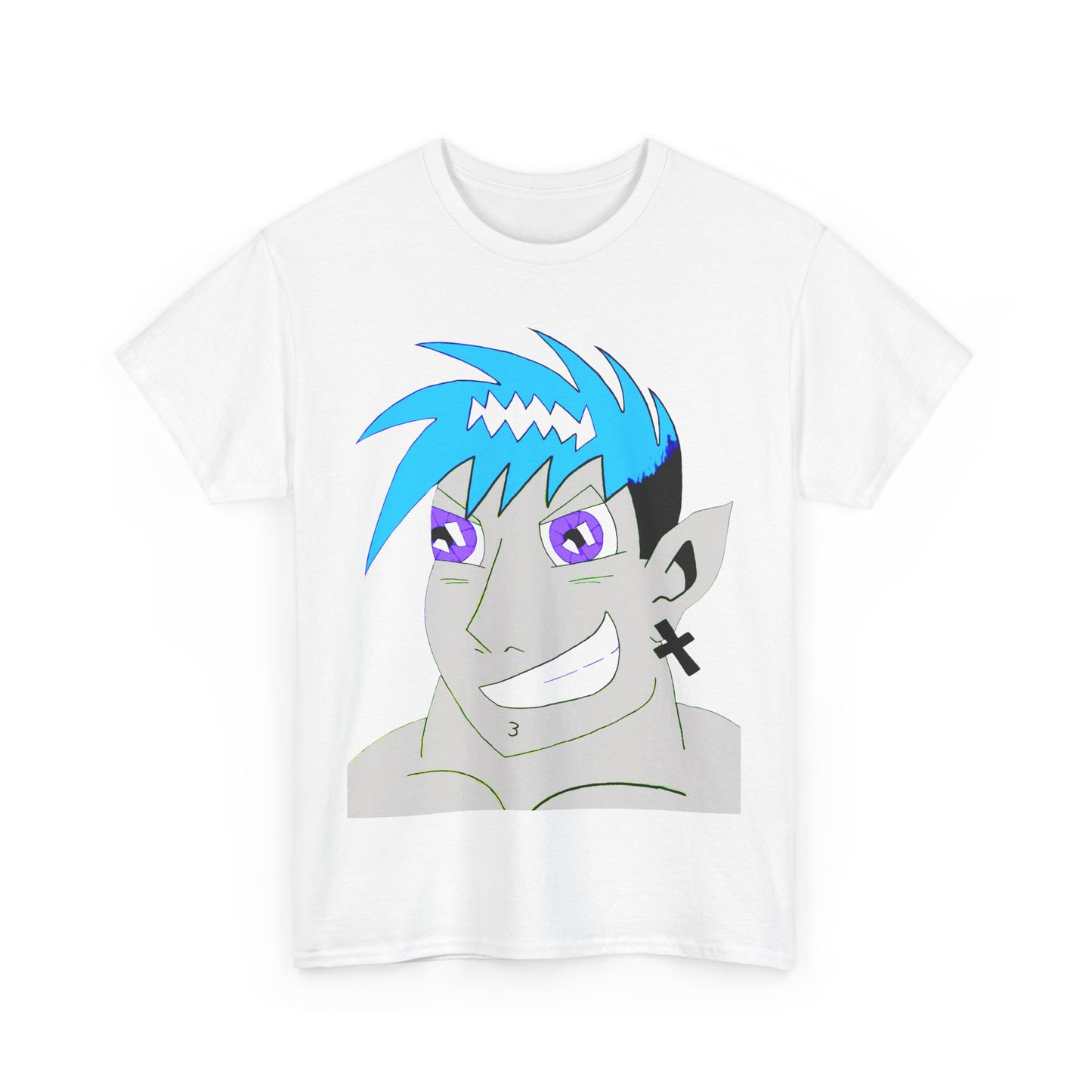 Anime-Inspired Unisex Heavy Cotton Tee - Cool Character Design