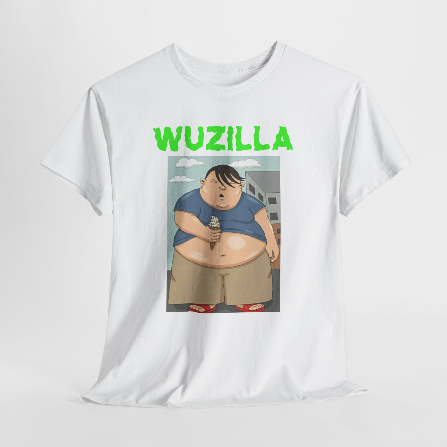 Cartoon Monster Boy Eating Ice Cream - Unisex T-shirt